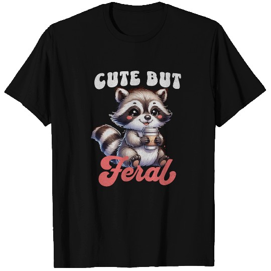 Raccoon Pet Meme Cute But Feral Trash Panda Retro 2 T-Shirts