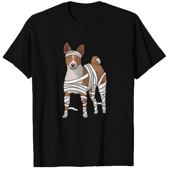 Spooky Scary Mummy Basenji Dog Pumpkins Halloween Costume T-Shirts