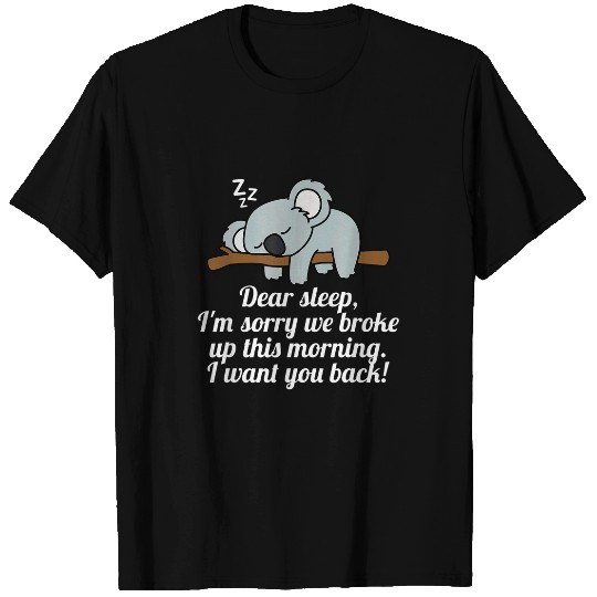 Koala Pet Cute Sleeping Koala Bear Lover Funny Valentines Love Note T-Shirts