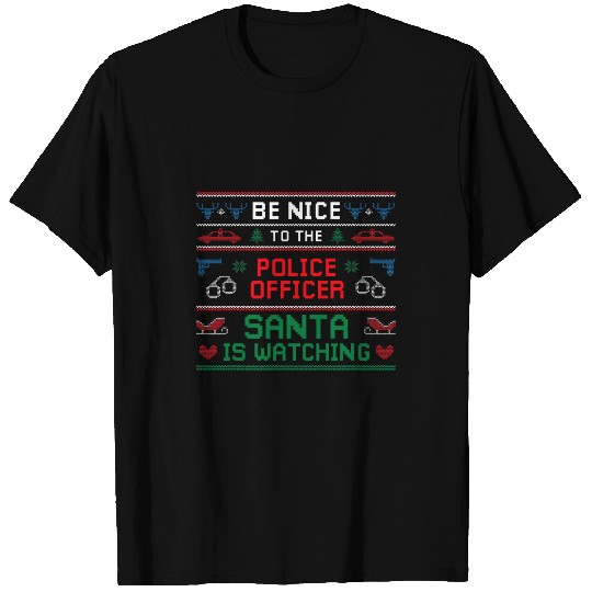 Santa Christmas Ugly Design For The Police Officer Detective T-Shirts
