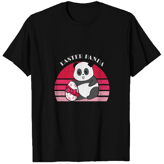 Panda Pet Easter Panda Cute Retro vintages Distressed Pink White T-Shirts