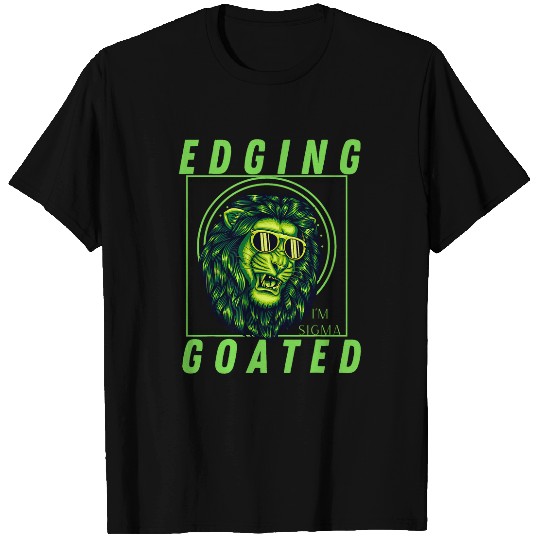 Lion Pet Edging Goated Sigma Lion Ironic Brainrot Meme 1 T-Shirts