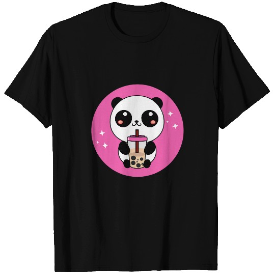 Panda Pet Drink Boba Bubbles Tea Panda Cute Anime Japanese T-Shirts