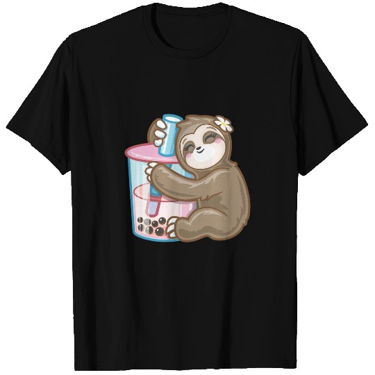 Sloth Pet Boba Bubble Milk Tea Kawaii Girl Food Lover T-Shirts