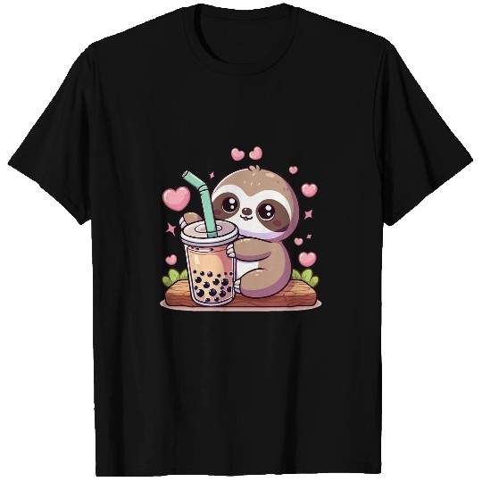 Sloth Pet Boba Bubble Milk Tea Kawaii Women Girls Sloth T-Shirts