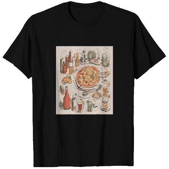 Beer Fun Campus Pizza And Beer Scavenger Hunt Drawing T-Shirts