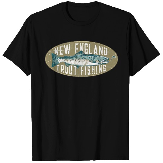New englands Trout Fly Fishing Lakes Hunting Vintage T-Shirts