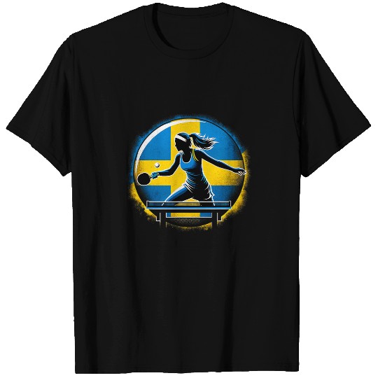 Table Tennis Player Sweden Flag Ping Pong T-Shirts