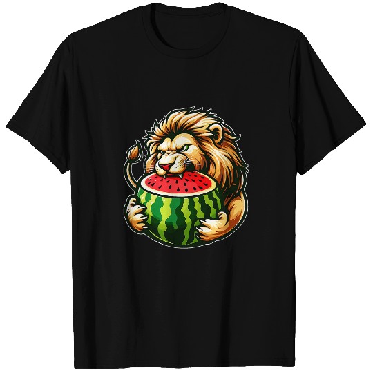 Lion Pet Eating Watermelon T-Shirts