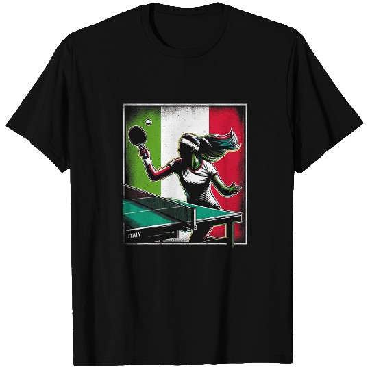 Table Tennis Player Italy Flag Ping Pong T-Shirts