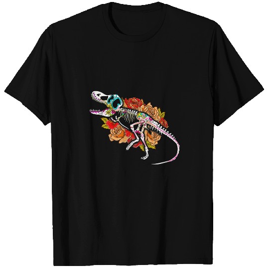 TRexs Dinosaur Sugar Skull Mexico Dia De Los Muertos T-Shirts