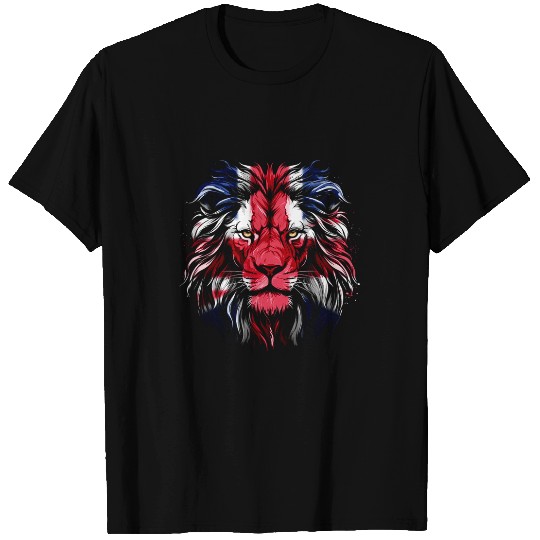 Lion Pet englands Union Jack Flag Lion Face UK Patriot T-Shirts