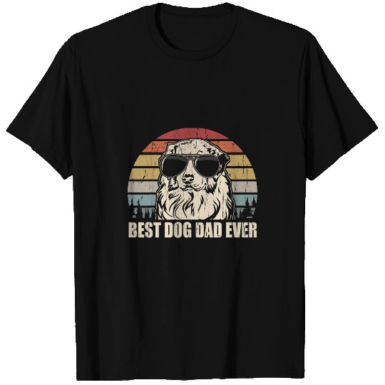 Mens Australian Shepherd Dad bests Dog Dad Ever Funny Vintage T-Shirts