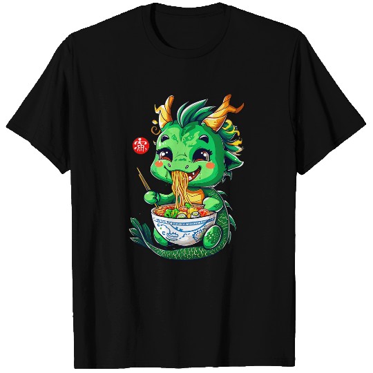 Dragon Pet Cute Green Dragon Ramen Lunar New Year Anime 1 T-Shirts