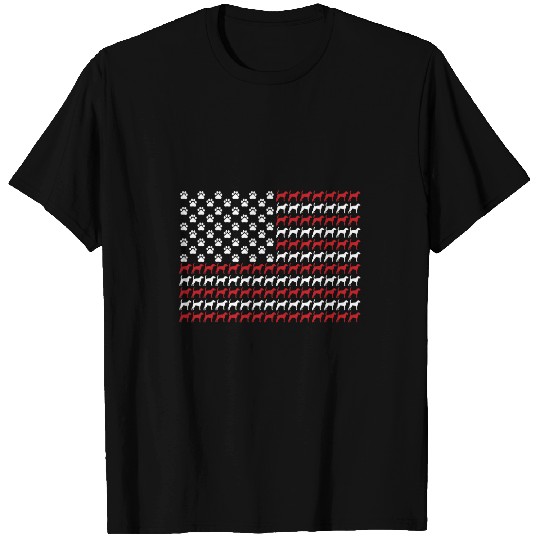 American Foxhound 4th of July Dog Paw Print T-Shirts