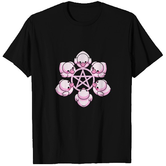 Duck Pet Pink Ducks Pentacle Pentagram Pastel Goth Alt Dark Humor T-Shirts
