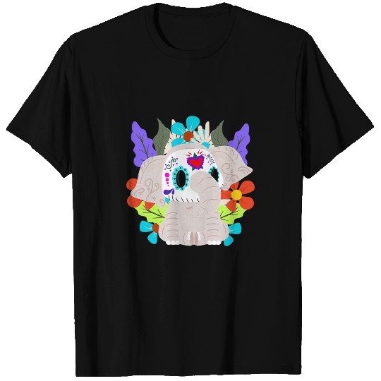 Elephant Pet Sugar Skull Elephant Mexicana Halloween Party Sugar T-Shirts