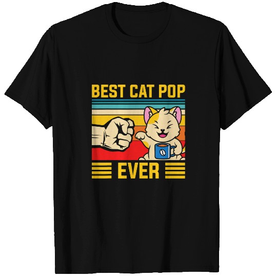 Coffee Fun bests Cat Pop Ever Cute Cat And Coffee Lover Father Day T-Shirts