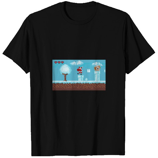 8Bit Christmas Dog Tibetan Terrier T-Shirts