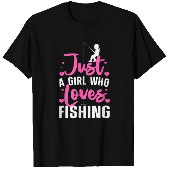 Fishing Cute Fishing For Women Girls Kids Fisherman Bass Fish Fisher T-Shirts