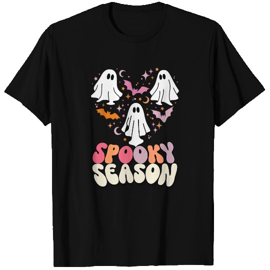 Groovy Spooky Season ghosts Spider Happy Halloween T-Shirts