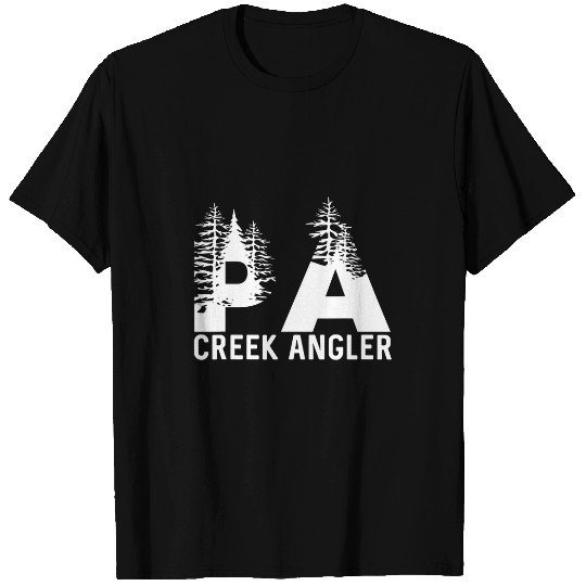 Fishing Fun PA Creek Angler Pennsylvania Fly Fishing Brook Trout Guide T-Shirts