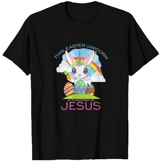 Easter Unicorns Bunny Girls Kids Easter Eggs Christian Jesus 3 T-Shirts