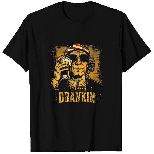 Beer Fun Ben Drankin Beer Lover 4th of July Funny Benjamin Franklin T-Shirts