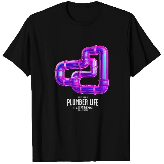 Plumbers Job Life Plumbing Dad Joke Colorful Piping T-Shirts