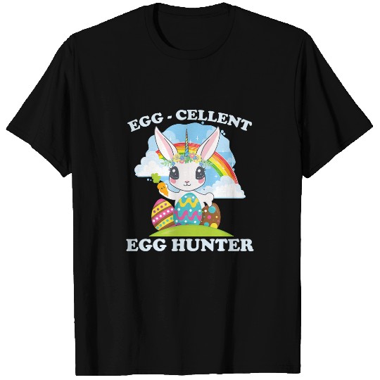 Eggcellent Egg Hunter Unicorns Bunny Girls Kids Easter Eggs T-Shirts
