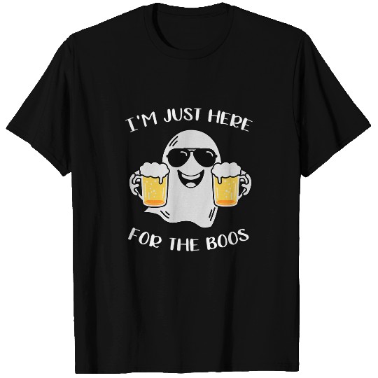 Beer Fun Just Here For The Boos Funny Drinking Beer Halloween 2 T-Shirts