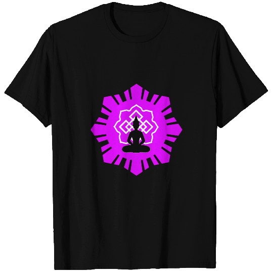 Namaste Yoga Lavender Sun Buddha Lotus Yoga Meditation T-Shirts