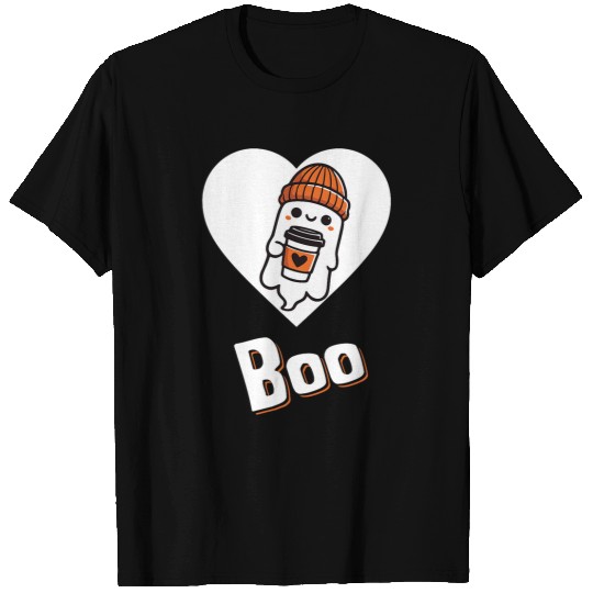 Coffee Fun Cute ghosts Boo Costume Coffee Hot Cocoa Cup being held T-Shirts