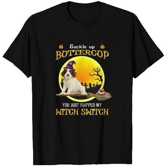 Buckle Up Buttercup Springer Spaniel Dog Halloween T-Shirts