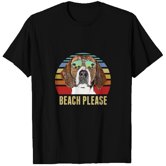 Beach Please American Foxhound Dog Funny Summer T-Shirts