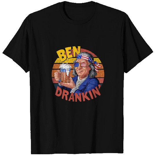 Beer Fun Ben Drankin Funny 4th of July US President Beer Party T-Shirts