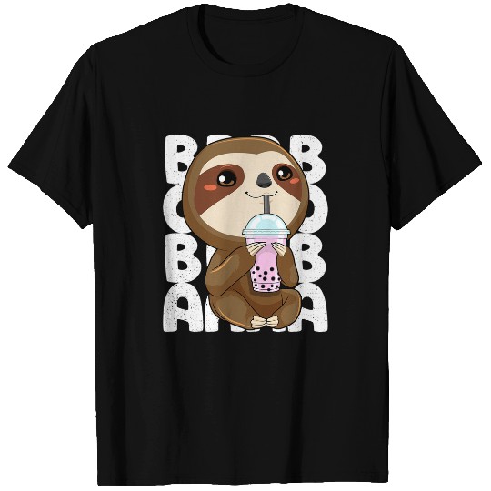 Sloth Pet Bubble Tea Boba Tea Anime Kawaii Milk Tea Drink T-Shirts