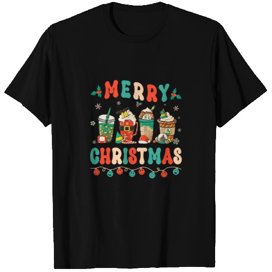 Coffee Fun merry christmas coffee hot cocoa latte winter groovy coffee T-Shirts