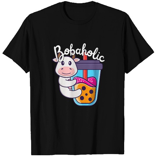 Cow Lover Cute Milk Tea Cow Boba Moo Bubble Tea Lover Funny Boba T-Shirts