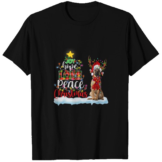Belgian Shepherd Santa Hat Reindeer Costume Christmas Light T-Shirts