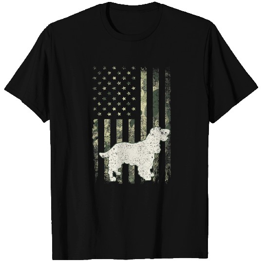 Cocker Spaniel Dog Dad Mom Camouflage USA Flag T-Shirts