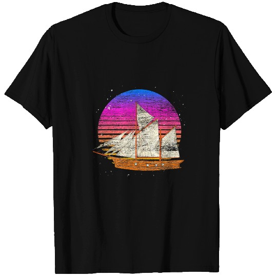 90s Vaporwave Retro Art Sailor Sail Ship Sailboat Sailing T-Shirts
