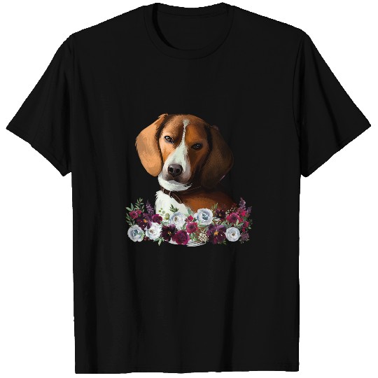 American Foxhound Dog Floral T-Shirts