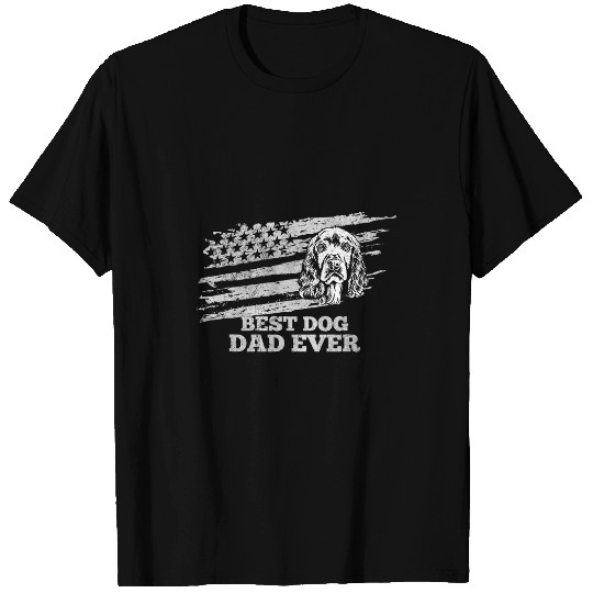 Cocker Spaniel bests Dog Dad Ever American Flag Patriotic T-Shirts