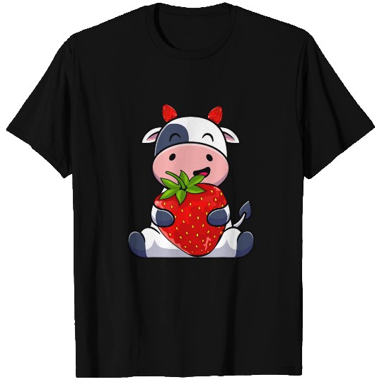 Cow Lover Strawberry Cow Strawberries Milk Fruit Kawaii Cute T-Shirts