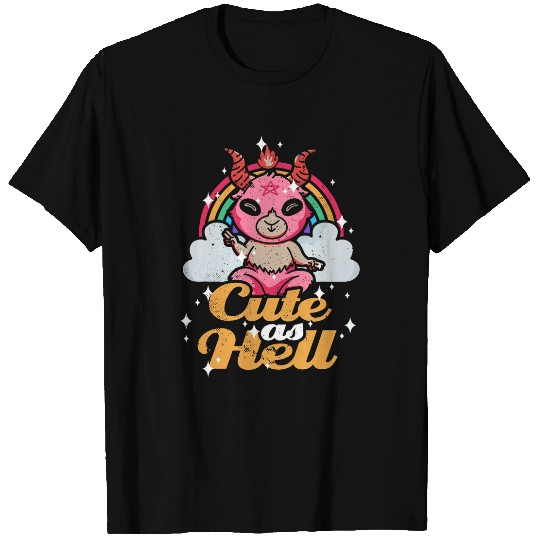 Cute As Hell Soft Goth Aesthetic Goth Gothic Baphomet T-Shirts