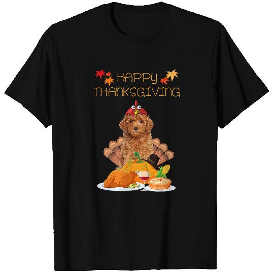Happy Thanksgiving Day Goldendoodle Gift Dog Funny Turkey T-Shirts