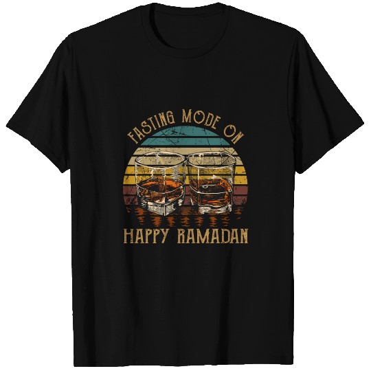 Fasting Mode On Happy Ramadan Whiskey Glasses Quotes Music T-Shirts