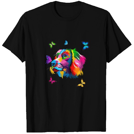 Boykin Spaniel dog colored Spaniel colorful butterflies T-Shirts