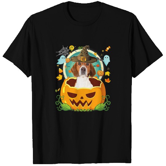 Happy Halloween Pumpkin American Foxhound Dog Witch Cute Hat 3 T-Shirts